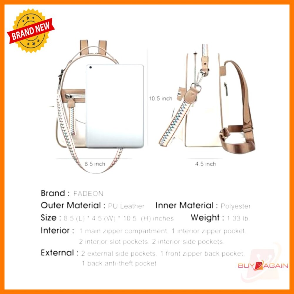 Mini Leather Backpack Purse With Multiple Pockets… - image 3